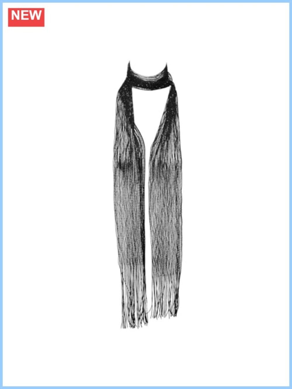 Sequin Skinny Scarf Women Evening Party Prom Tassel Thin